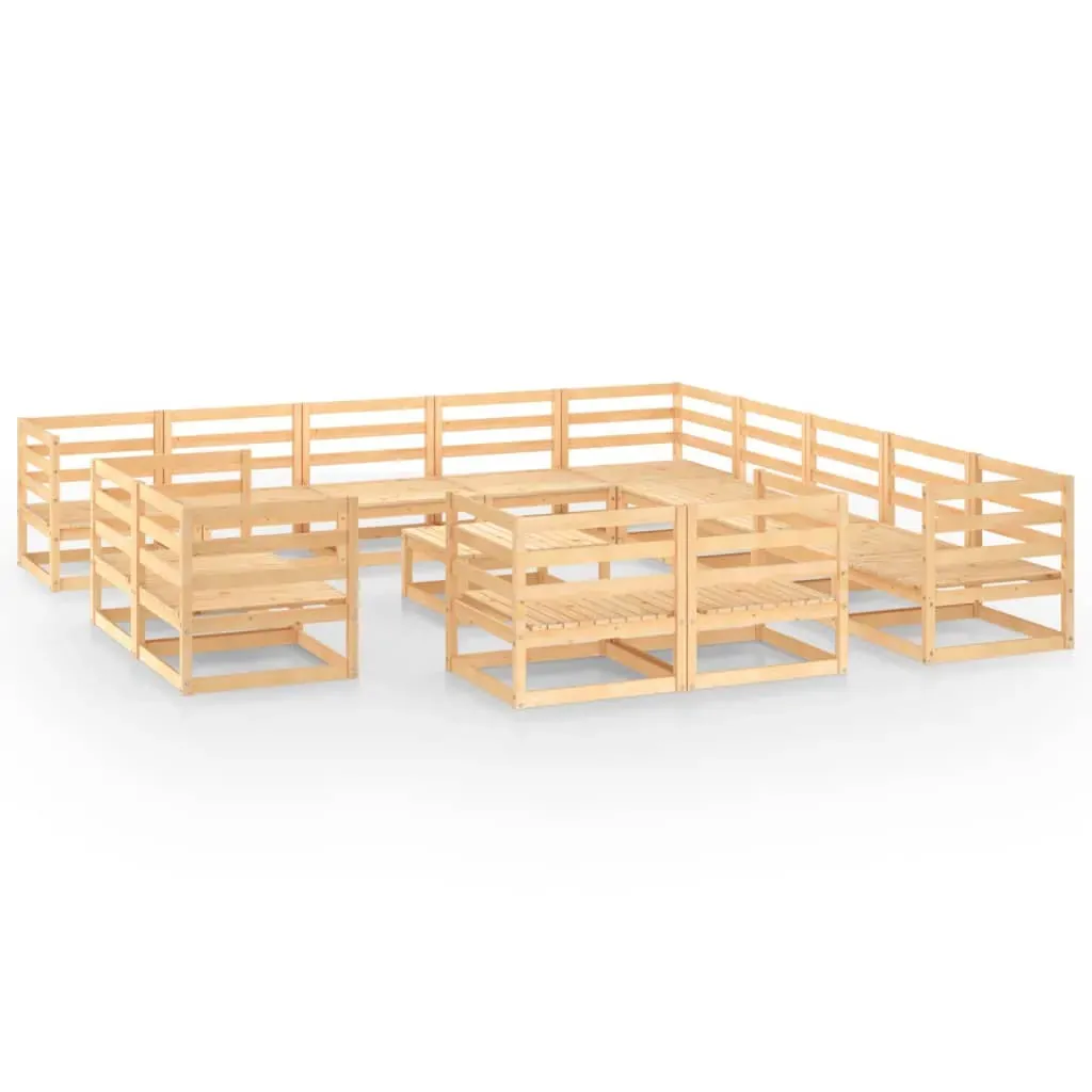 14 Piece Garden Lounge Set Solid Pinewood Price
