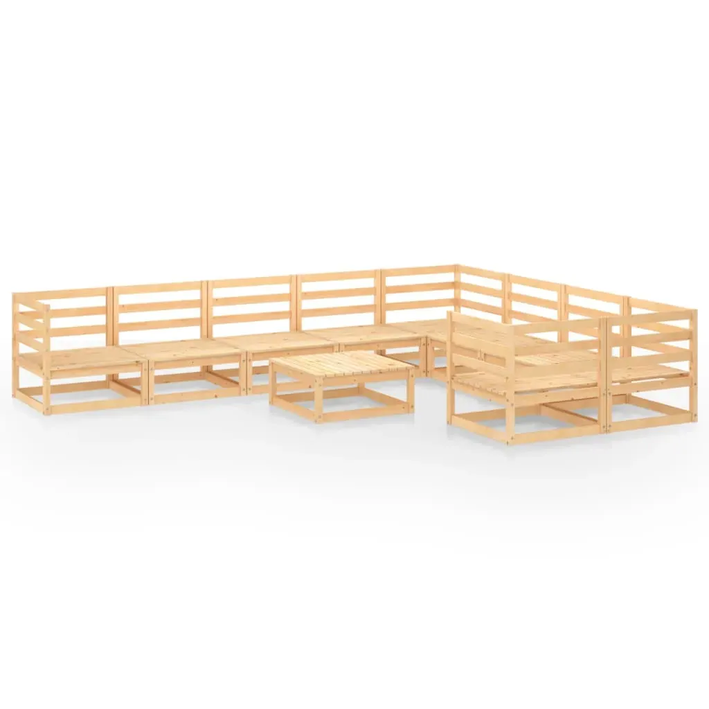 10 Piece Garden Lounge Set Solid Pinewood Price