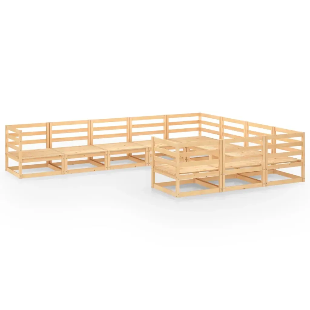 10 Piece Garden Lounge Set Solid Pinewood Price