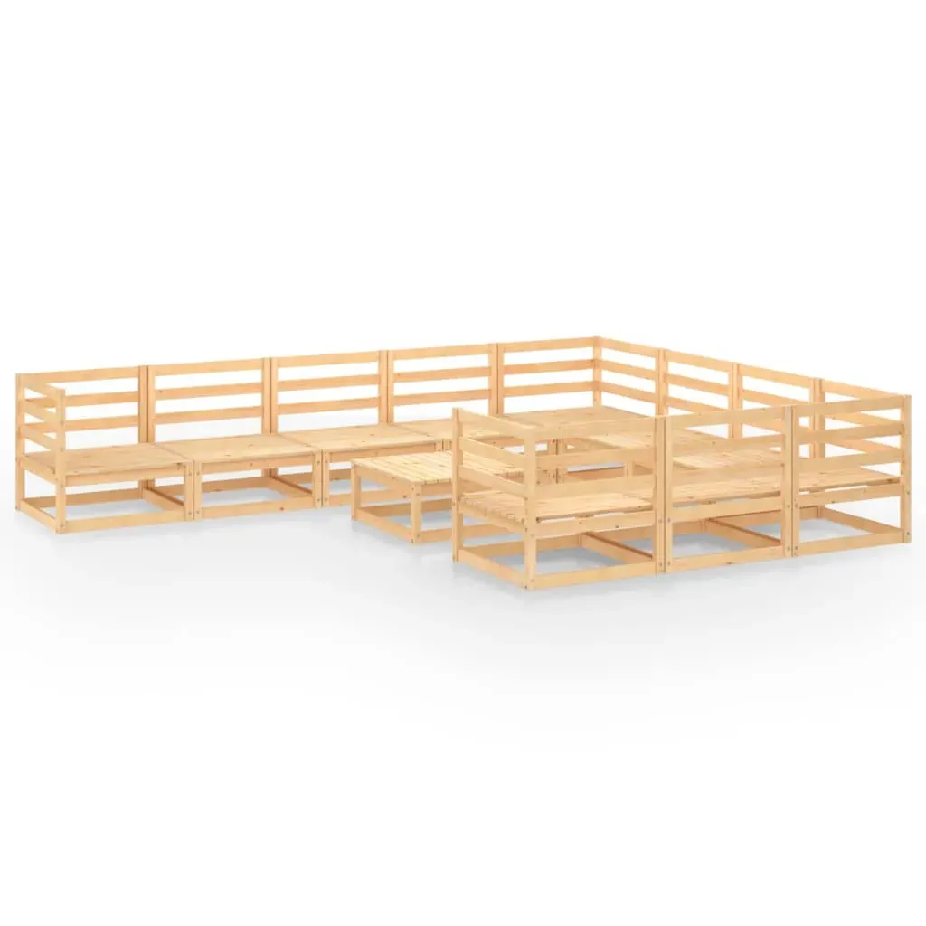 11 Piece Garden Lounge Set Solid Pinewood Price