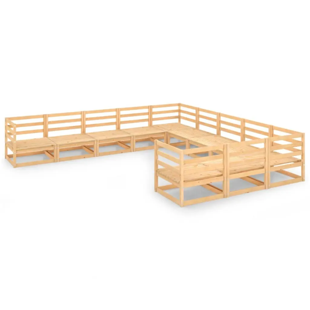 11 Piece Garden Lounge Set Solid Pinewood Price