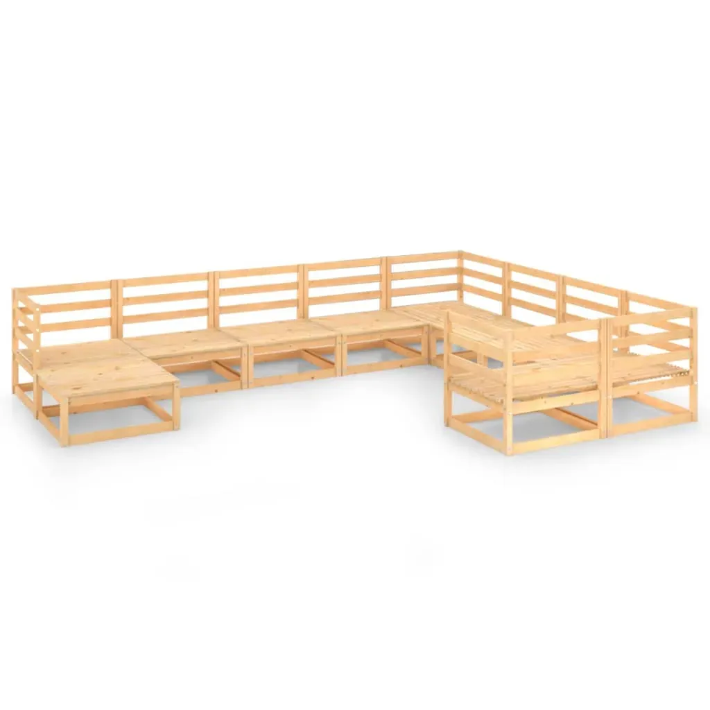 10 Piece Garden Lounge Set Solid Pinewood Price