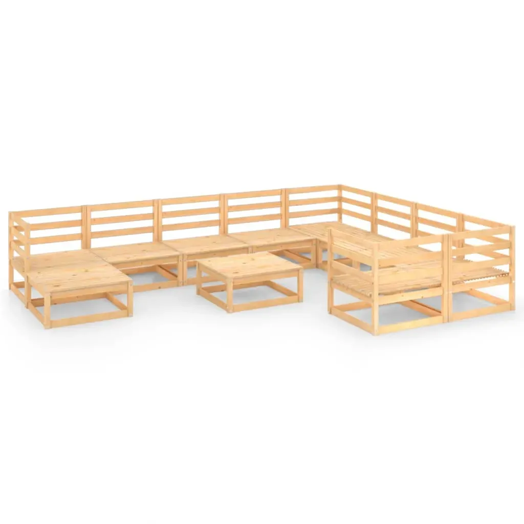 11 Piece Garden Lounge Set Solid Pinewood Price