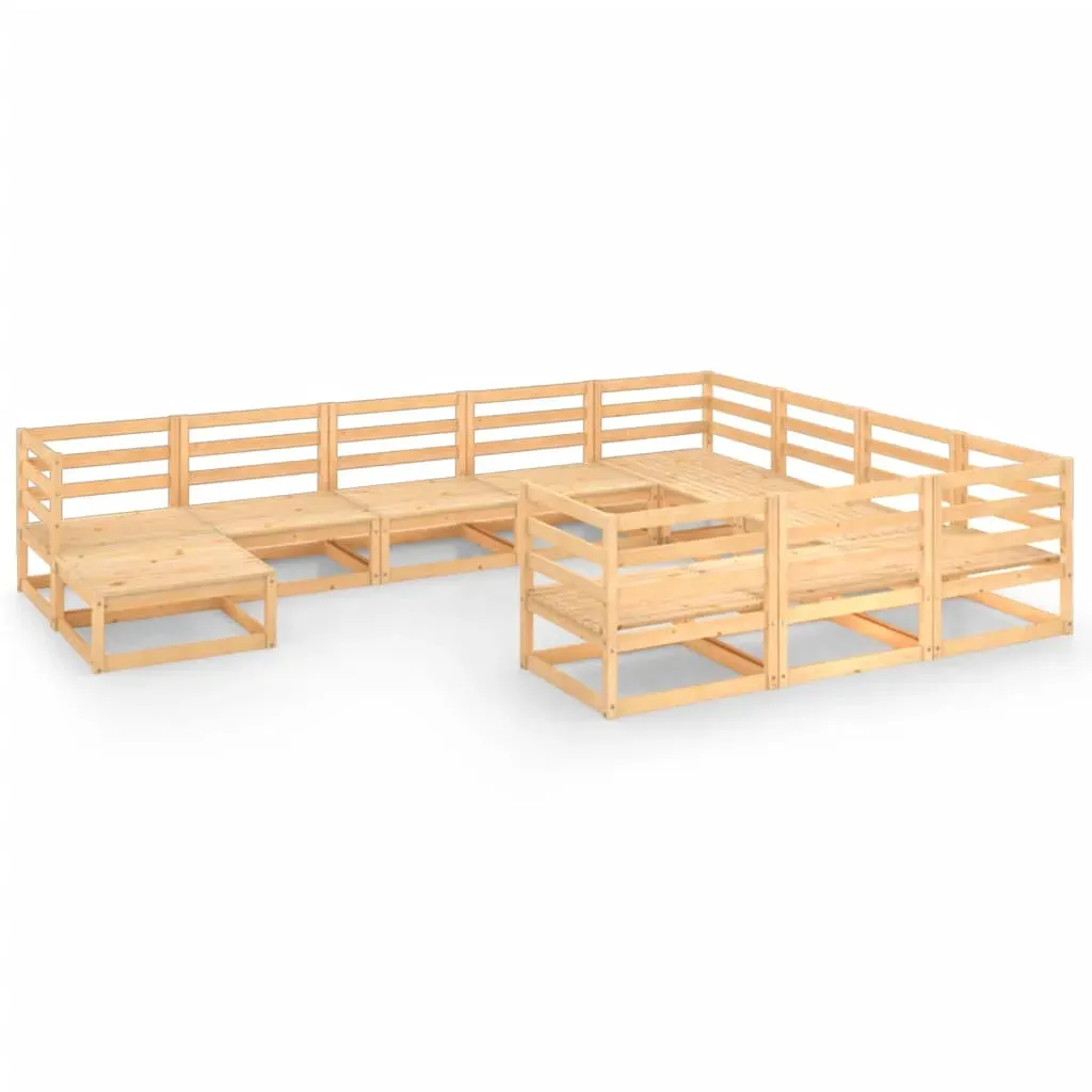 11 Piece Garden Lounge Set Solid Pinewood Price