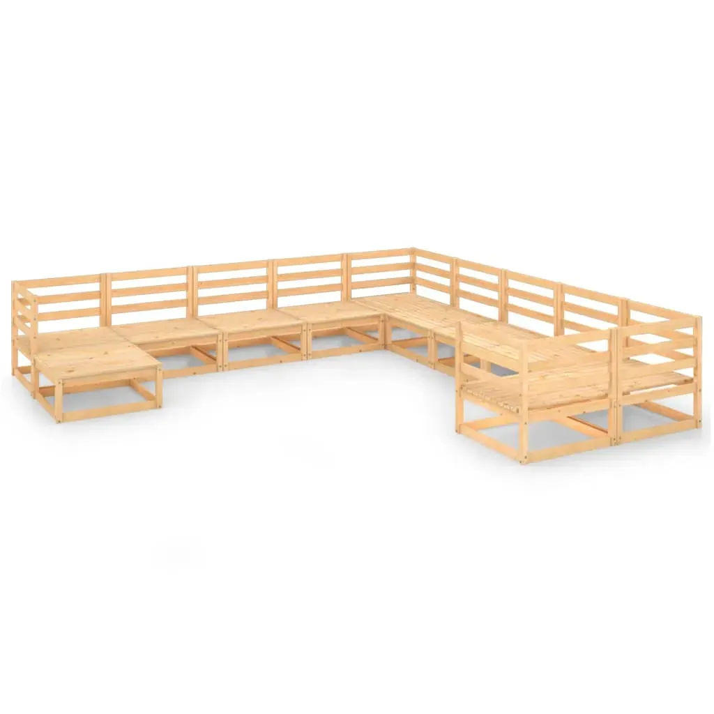 11 Piece Garden Lounge Set Solid Pinewood Price