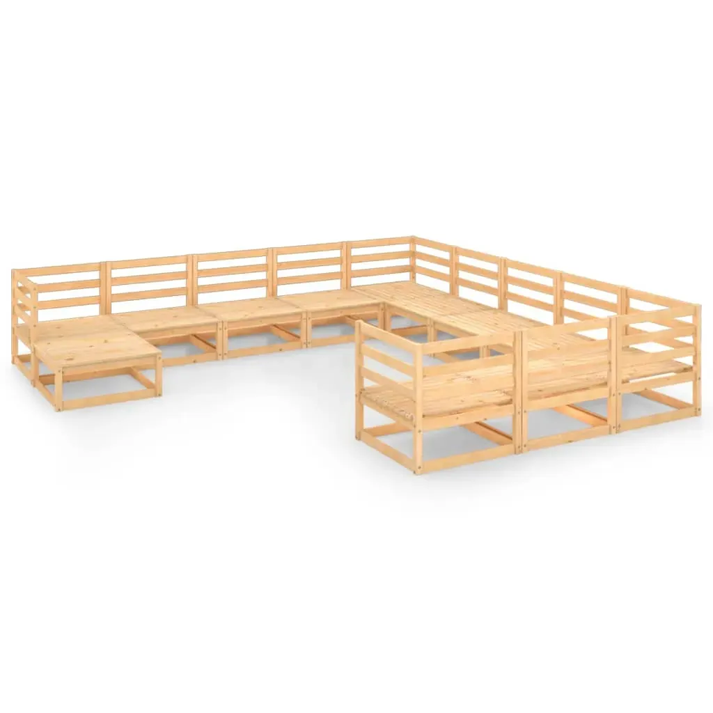12 Piece Garden Lounge Set Solid Pinewood Price