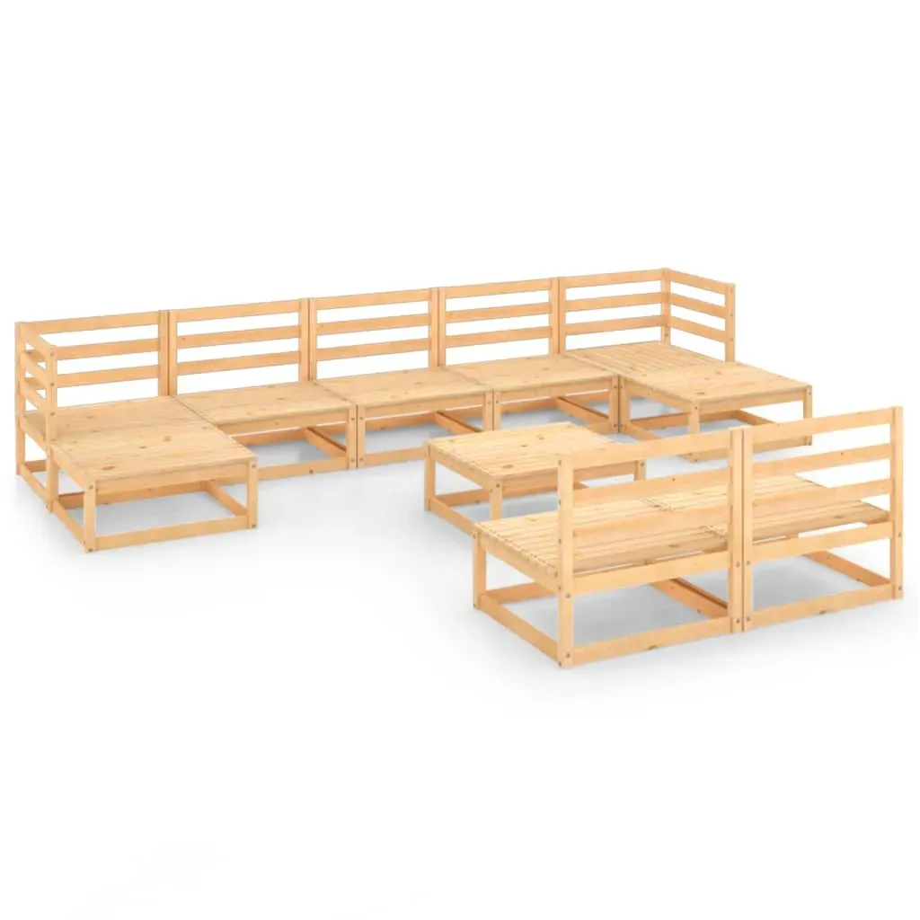 10 Piece Garden Lounge Set Solid Pinewood Price