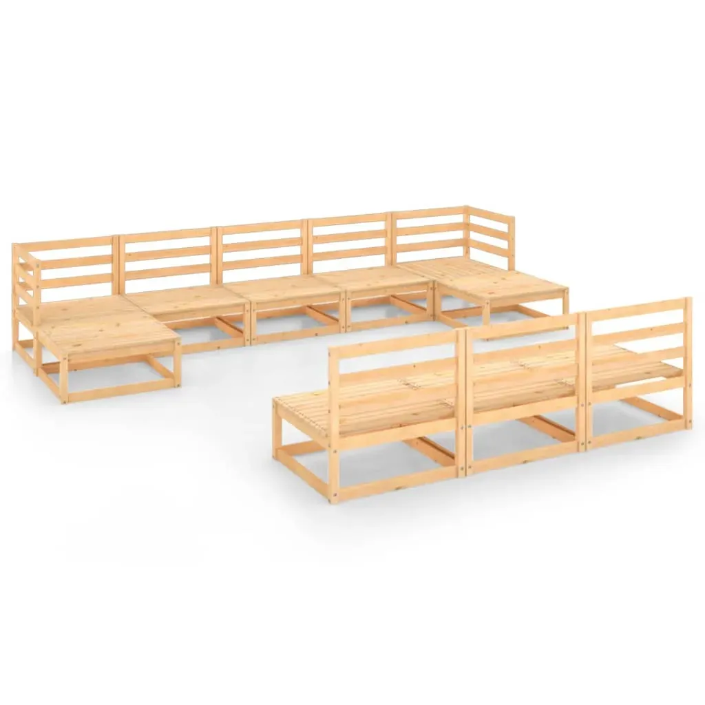 10 Piece Garden Lounge Set Solid Pinewood Price