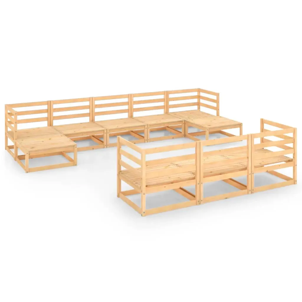 10 Piece Garden Lounge Set Solid Pinewood Price