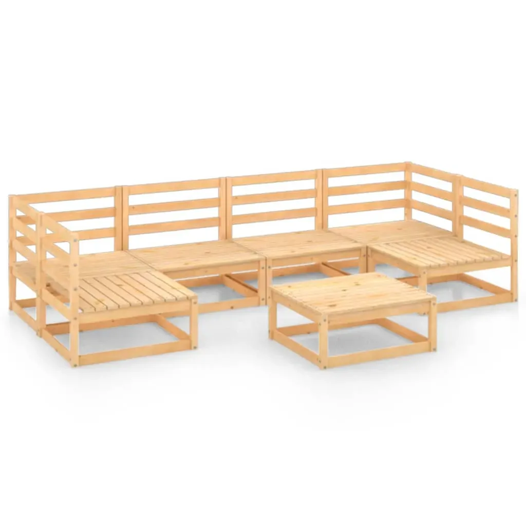 7 Piece Garden Lounge Set Solid Pinewood Price