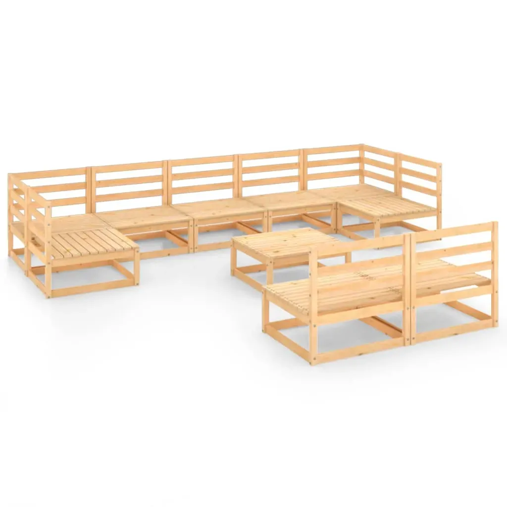 10 Piece Garden Lounge Set Solid Pinewood Price