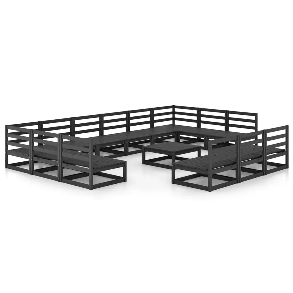 14 Piece Garden Lounge Set Solid Pinewood Price
