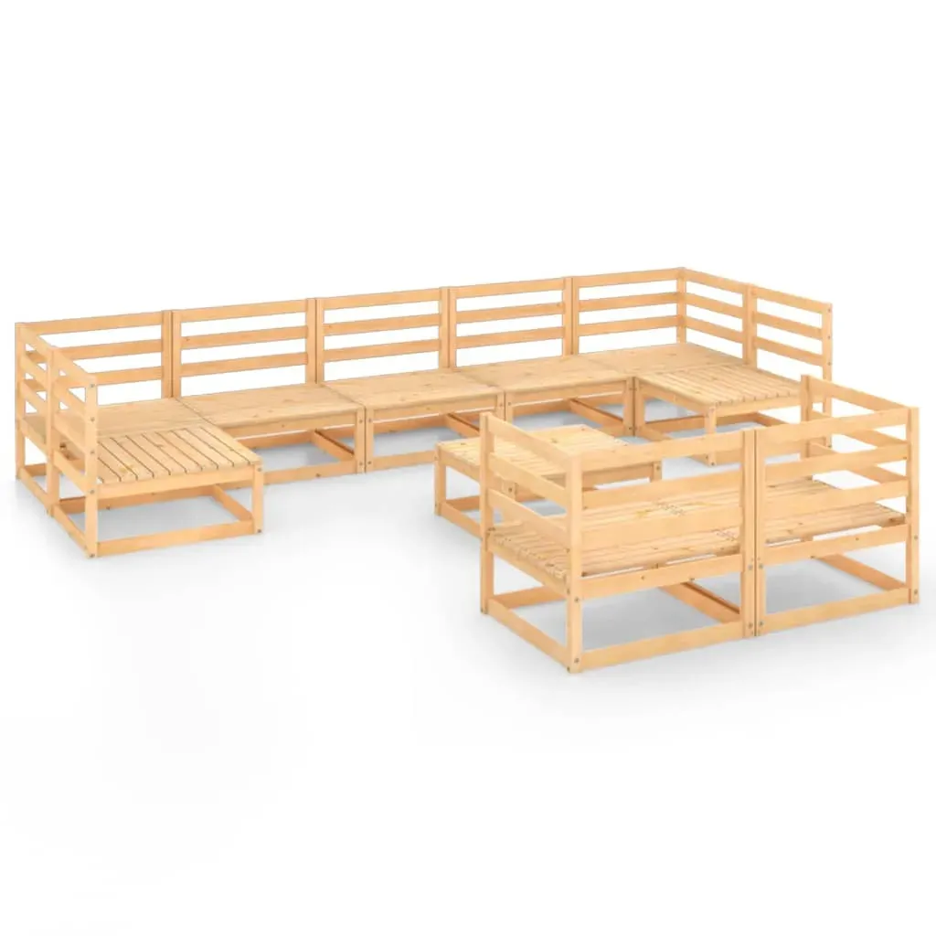10 Piece Garden Lounge Set Solid Pinewood Price