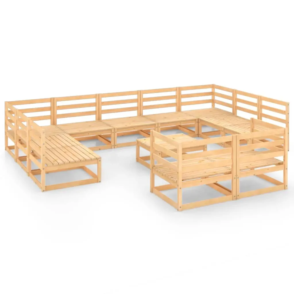 12 Piece Garden Lounge Set Solid Pinewood Price