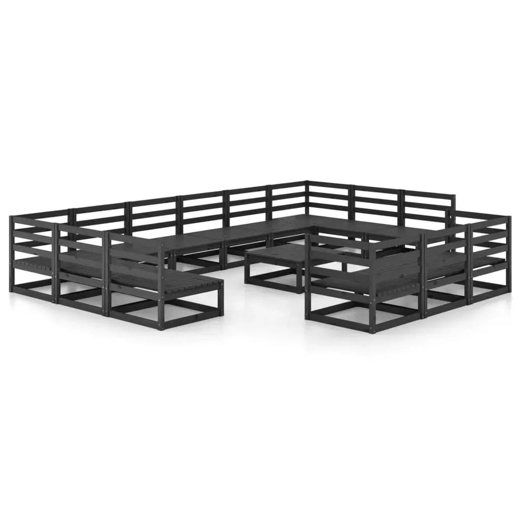 14 Piece Garden Lounge Set Solid Pinewood Price