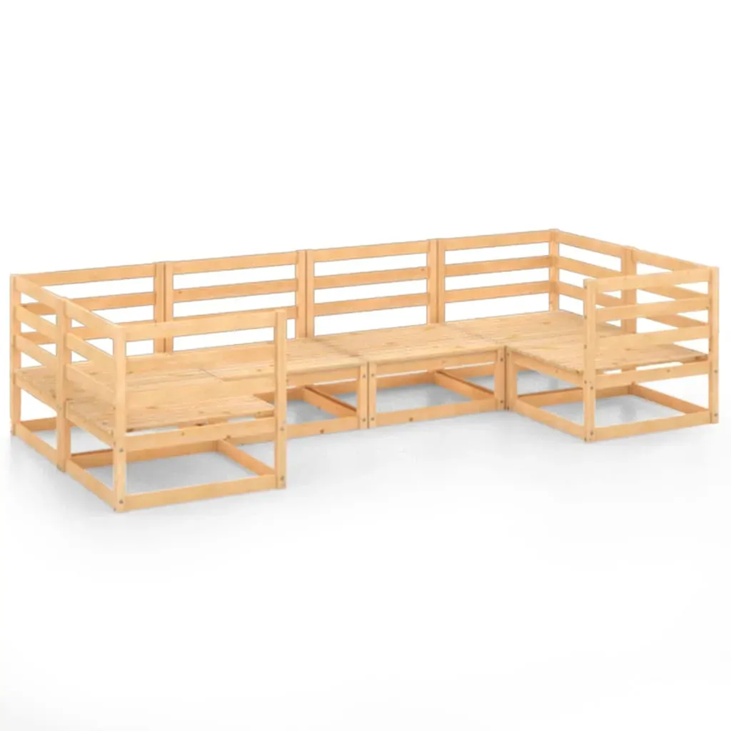 6 Piece Garden Lounge Set Solid Pinewood Price