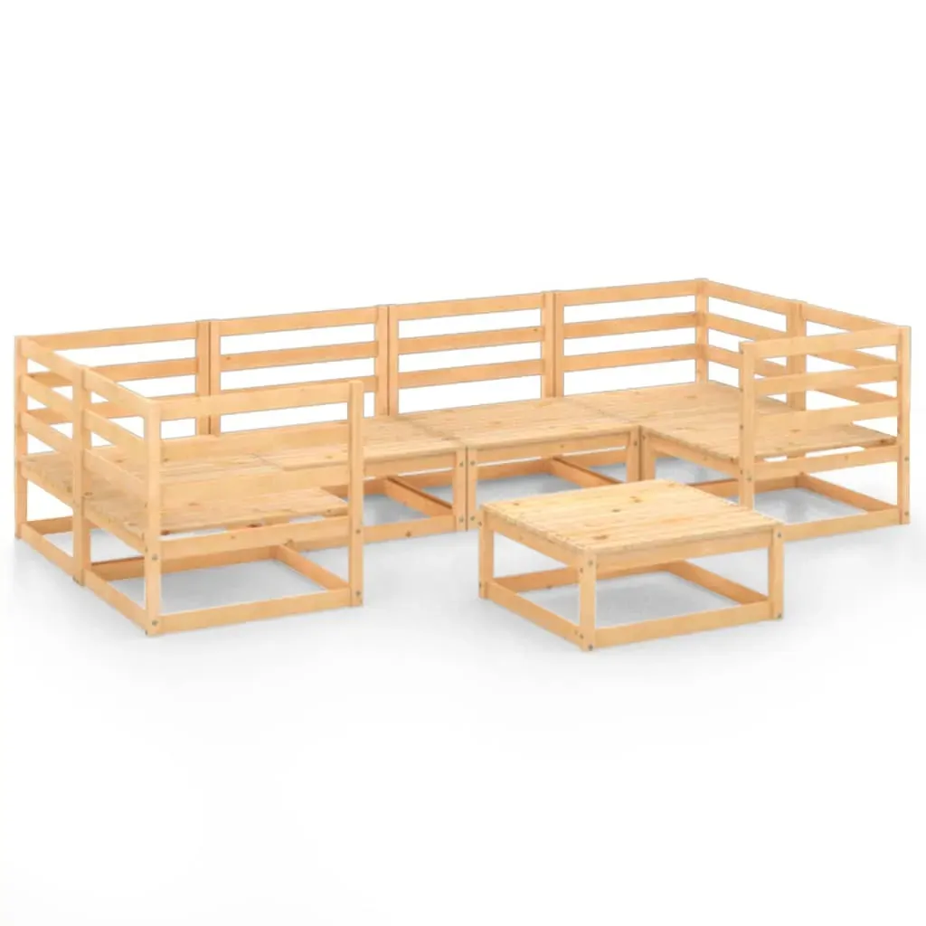 7 Piece Garden Lounge Set Solid Pinewood Price