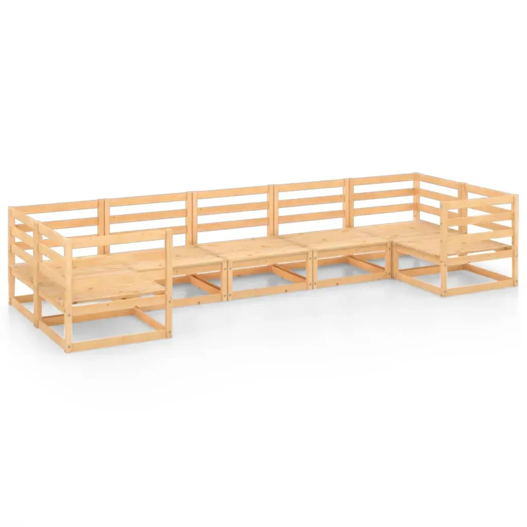 7 Piece Garden Lounge Set Solid Pinewood Price