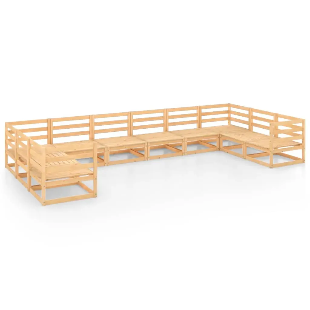 10 Piece Garden Lounge Set Solid Pinewood Price