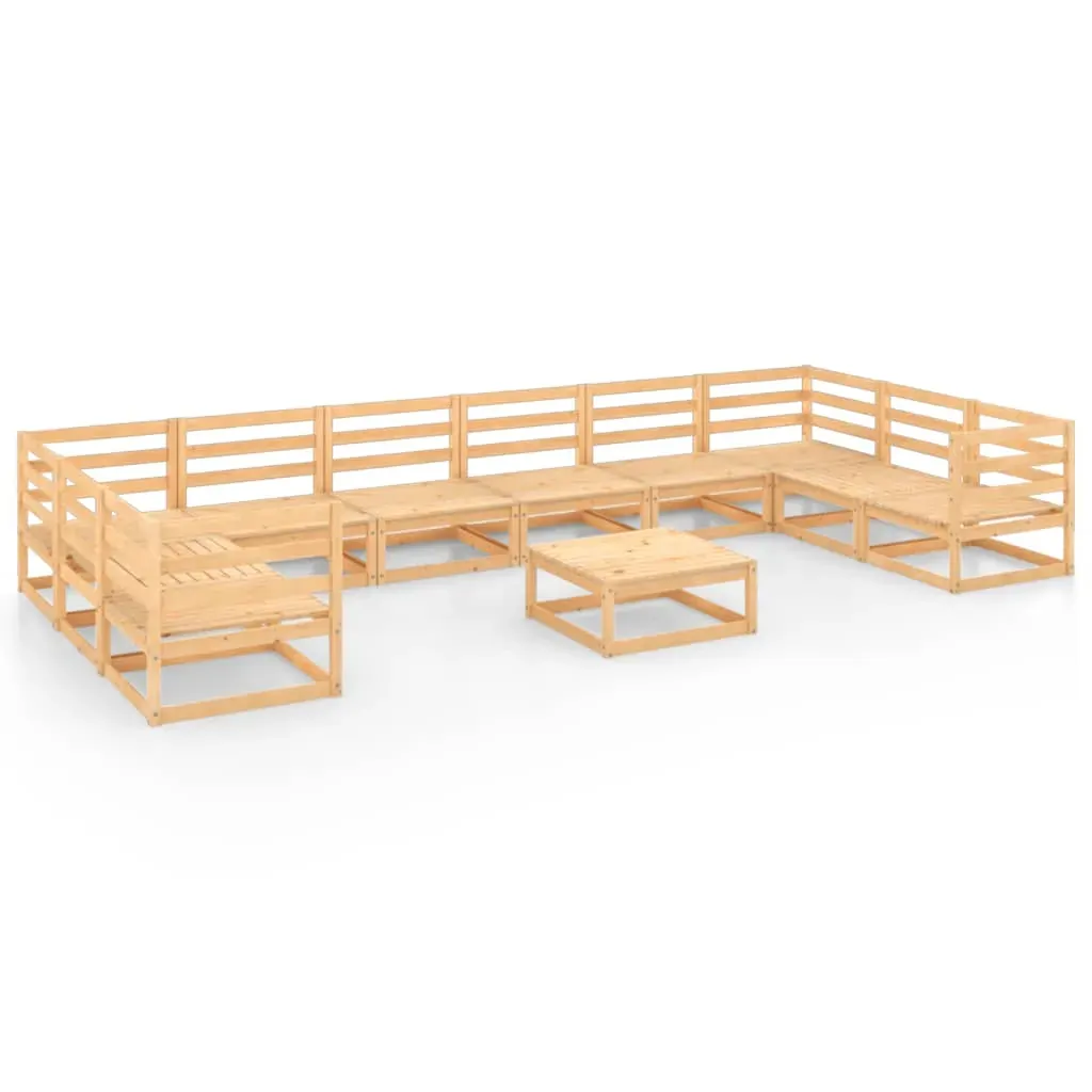 11 Piece Garden Lounge Set Solid Pinewood Price