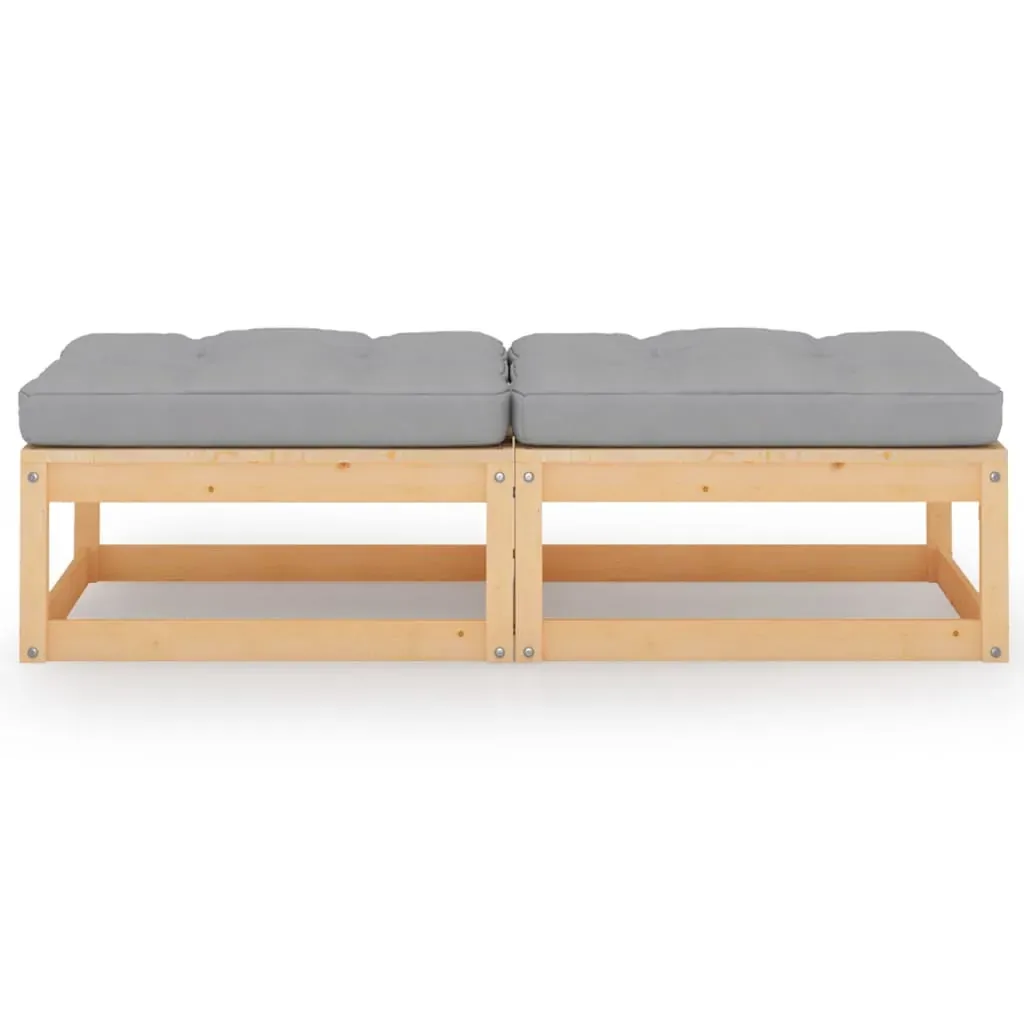 Garden Footstools with Cushions 2 pcs Solid Pinewood Price