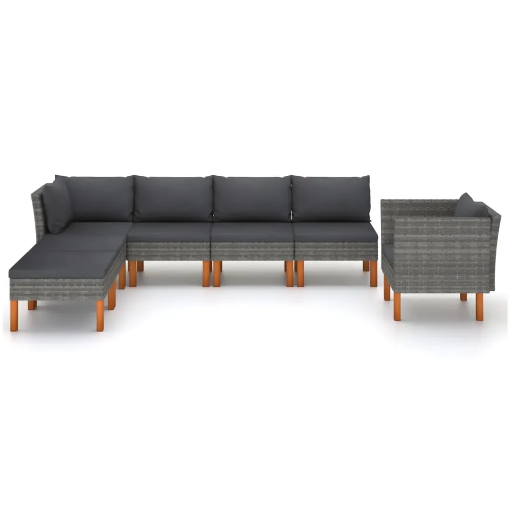 Garden Lounge Set Poly Rattan and Eucalyptus Wood Price