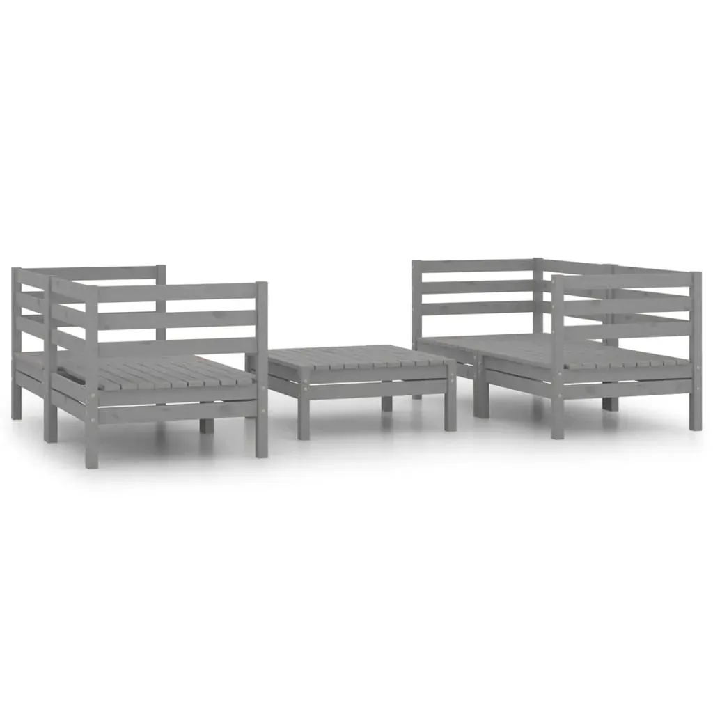 5 Piece Garden Lounge Set Solid Pinewood Price