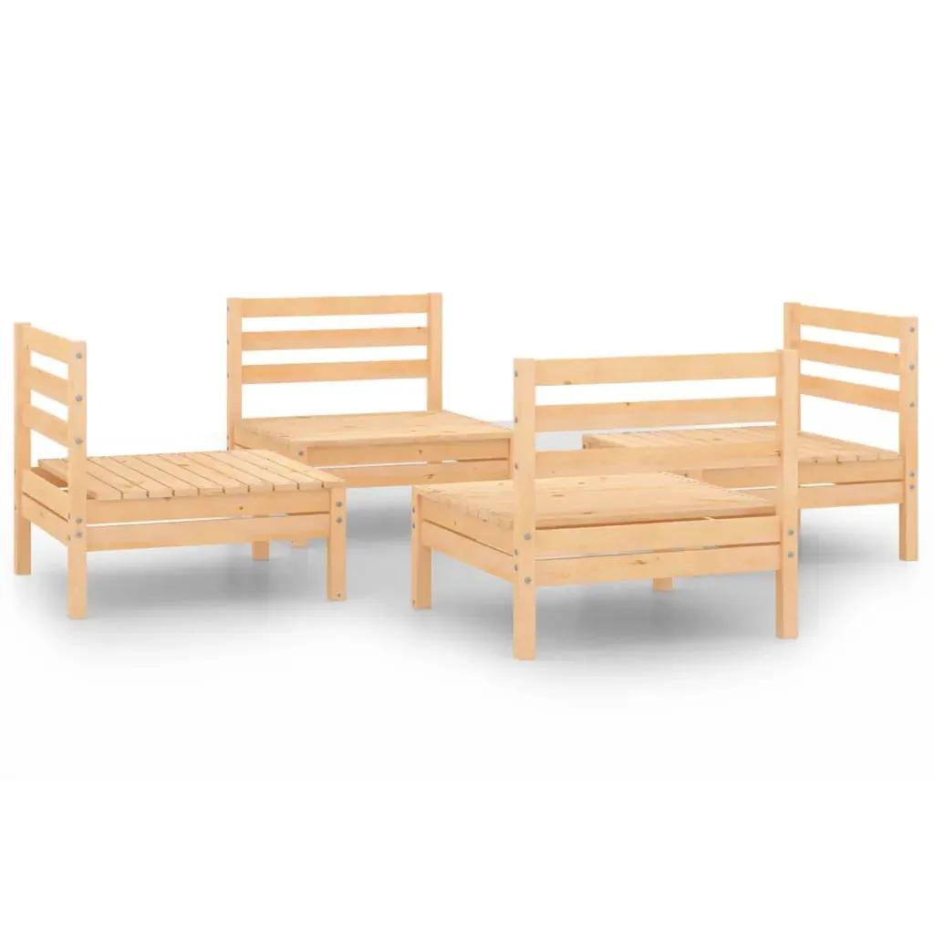 4 Piece Garden Lounge Set Solid Pinewood Price
