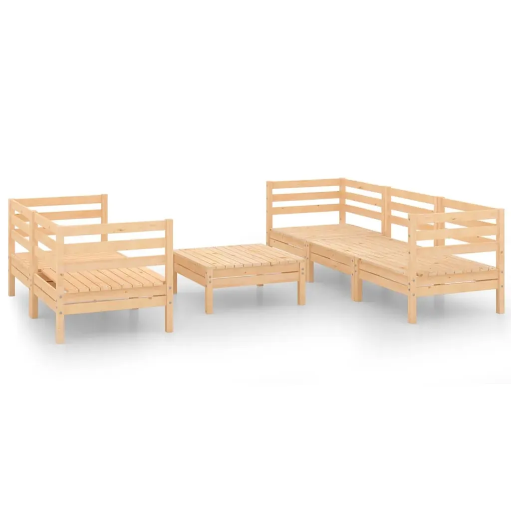 6 Piece Garden Lounge Set Solid Pinewood Price