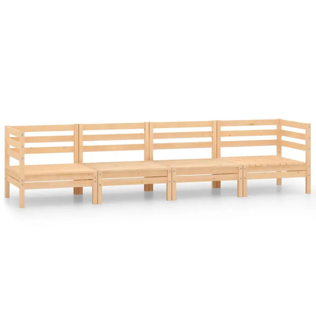 4 Piece Garden Lounge Set Solid Pinewood Price
