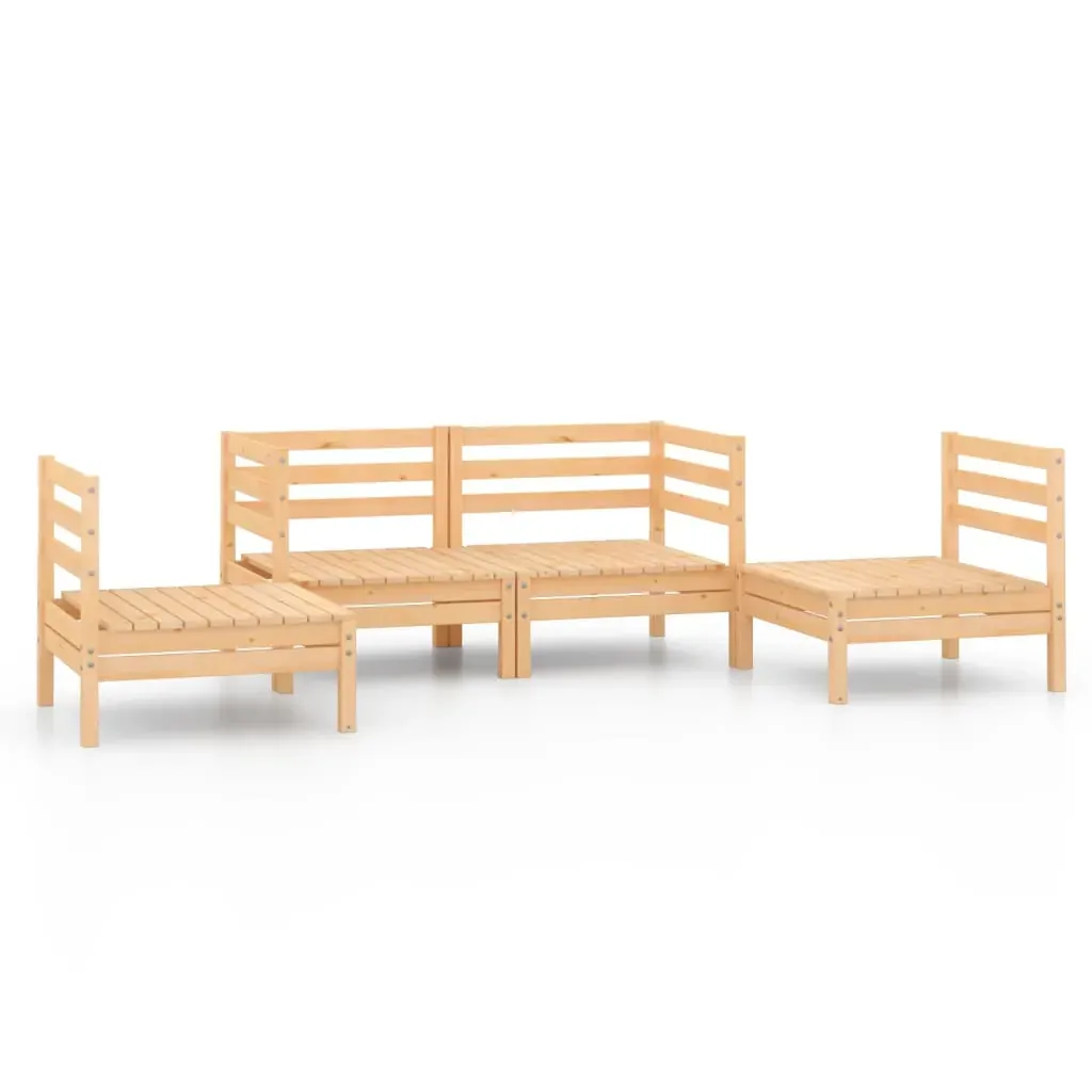 4 Piece Garden Lounge Set Solid Pinewood Price