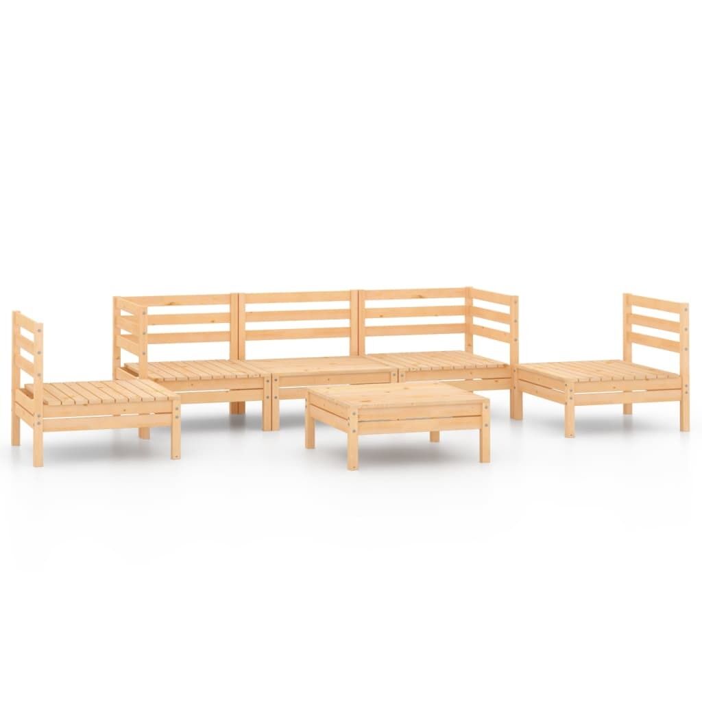 6 Piece Garden Lounge Set Solid Pinewood Price
