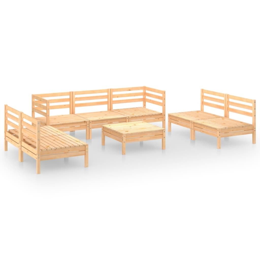 8 Piece Garden Lounge Set Solid Pinewood Price