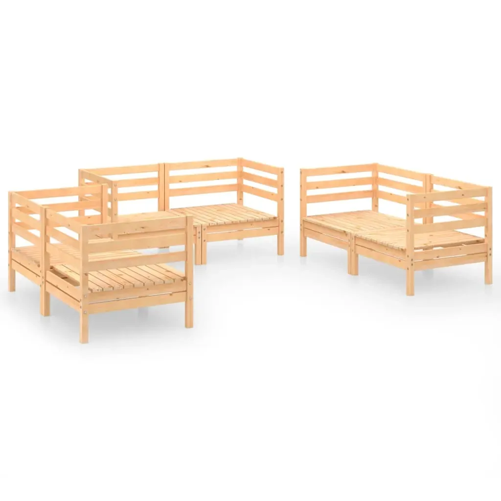 6 Piece Garden Lounge Set Solid Pinewood Price