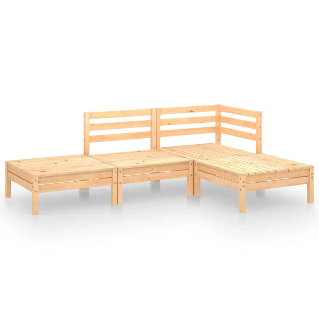 4 Piece Garden Lounge Set Solid Pinewood Price