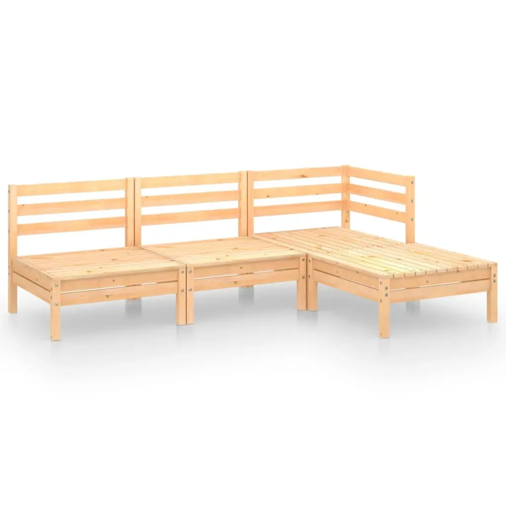 4 Piece Garden Lounge Set Solid Pinewood Price