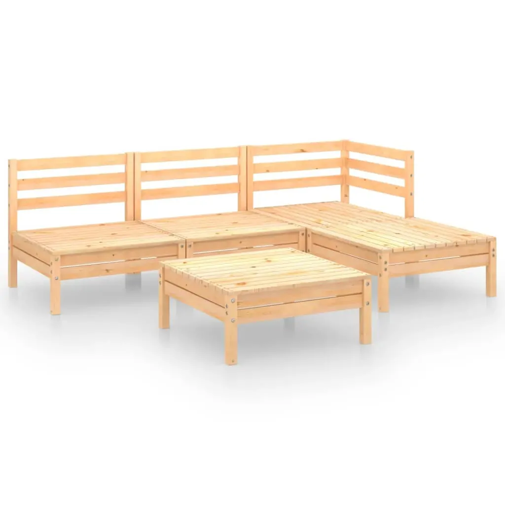 5 Piece Garden Lounge Set Solid Pinewood Price