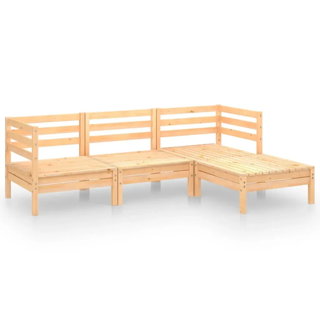 4 Piece Garden Lounge Set Solid Pinewood Price
