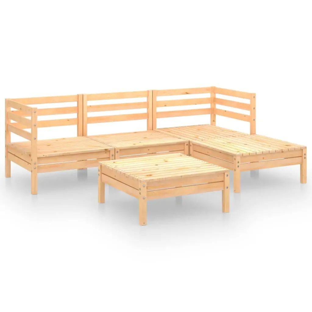 5 Piece Garden Lounge Set Solid Pinewood Price