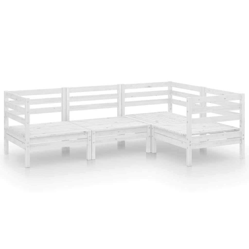 4 Piece Garden Lounge Set Solid Pinewood Price