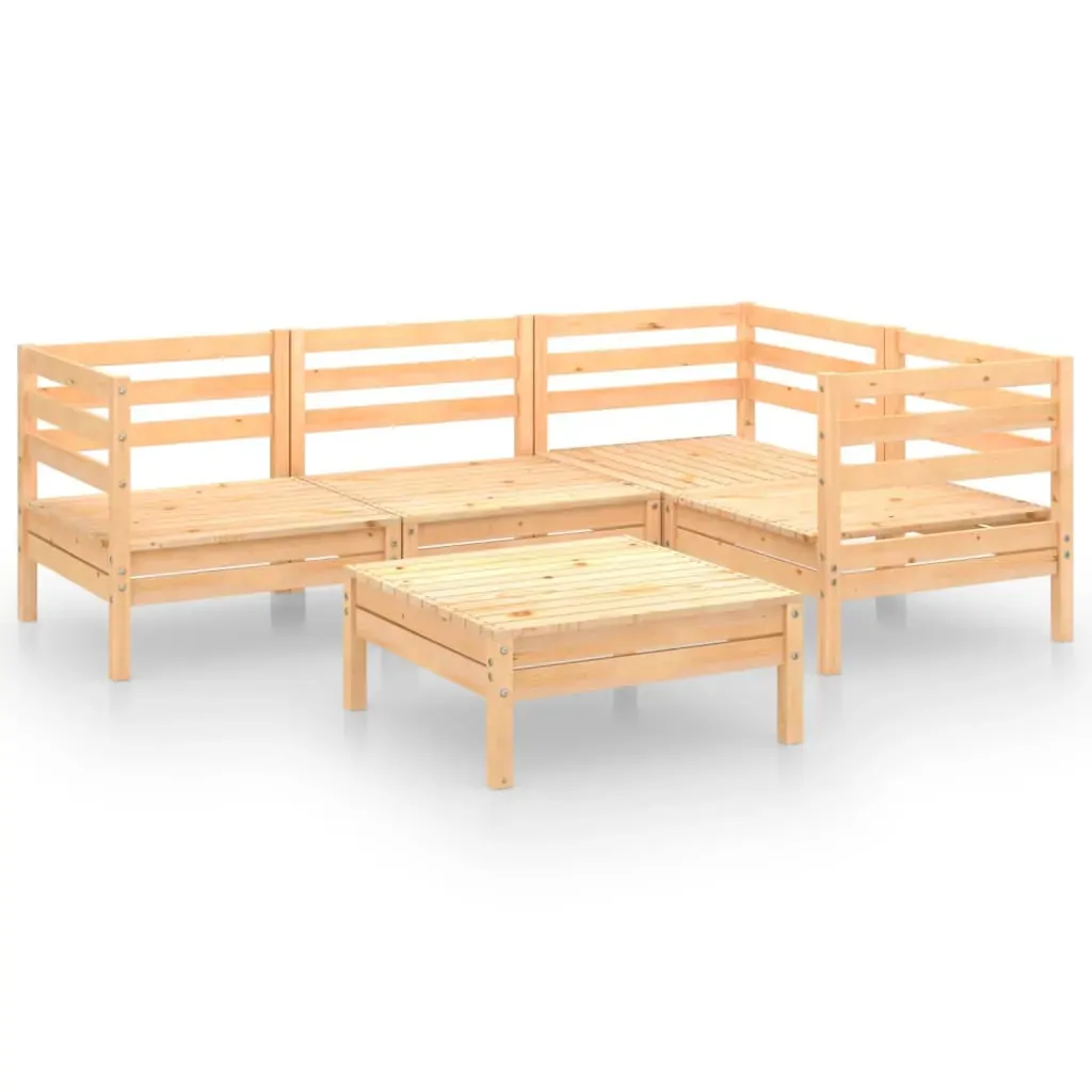 5 Piece Garden Lounge Set Solid Pinewood Price