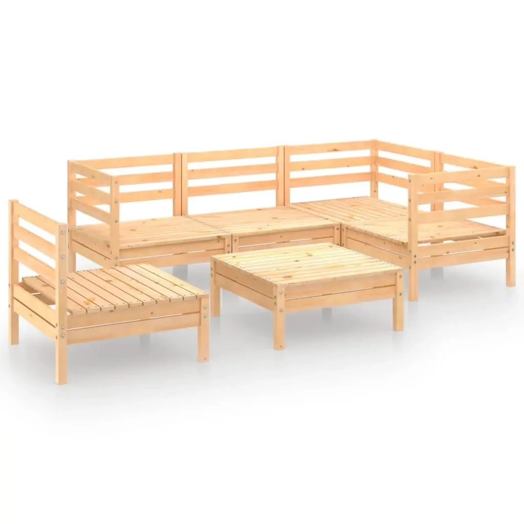 6 Piece Garden Lounge Set Solid Pinewood Price