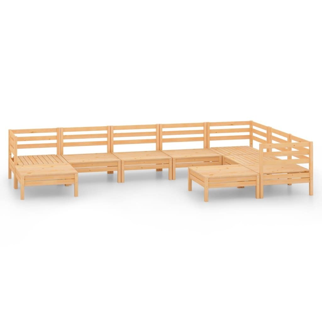 9 Piece Garden Lounge Set Solid Pinewood Price