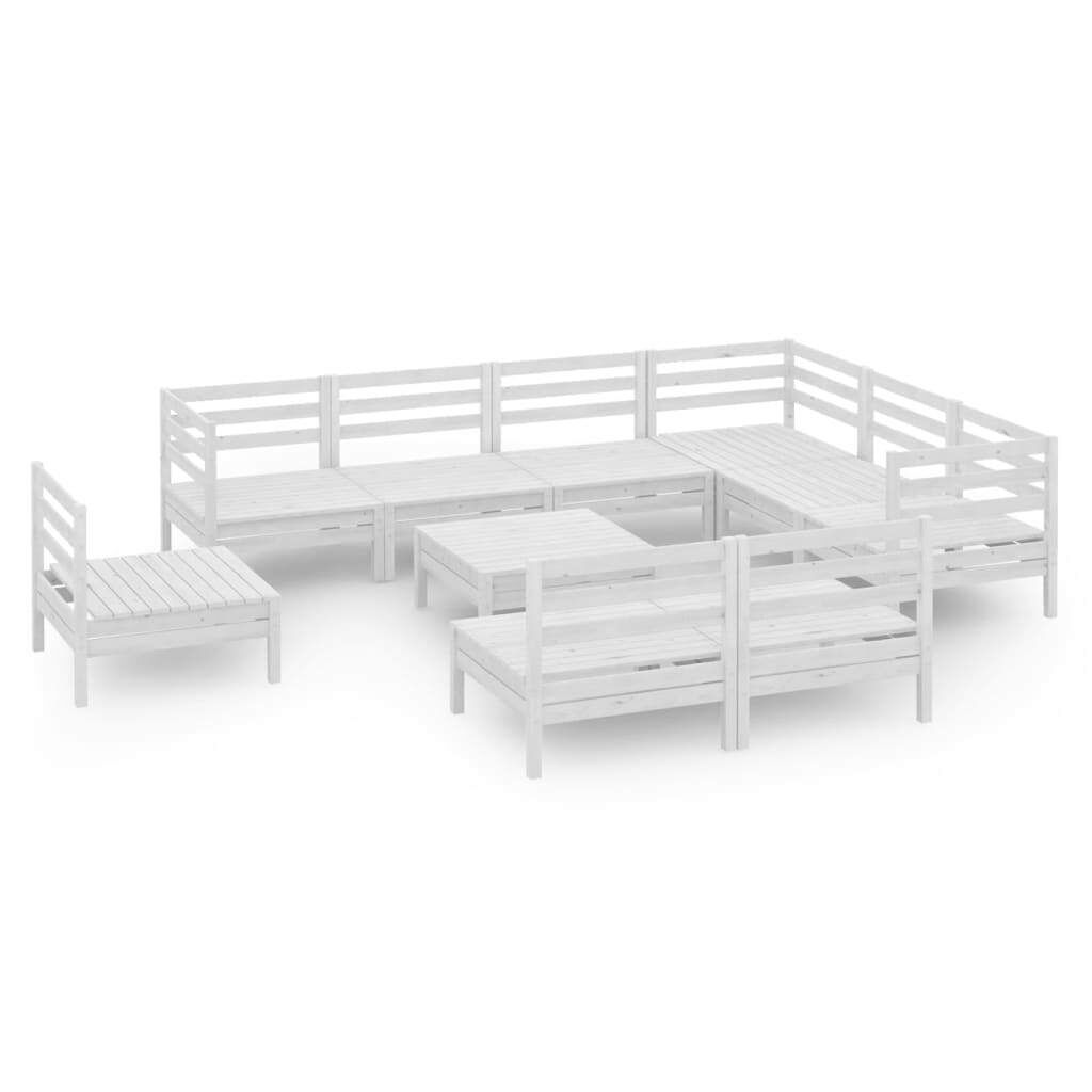 10 Piece Garden Lounge Set Solid Pinewood Price