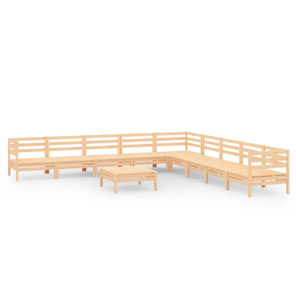 10 Piece Garden Lounge Set Solid Pinewood Price