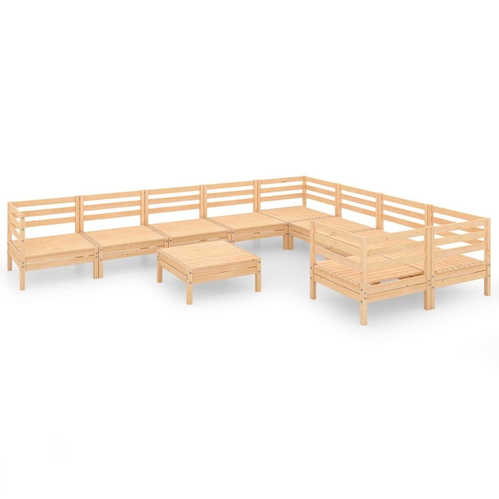 10 Piece Garden Lounge Set Solid Pinewood Price