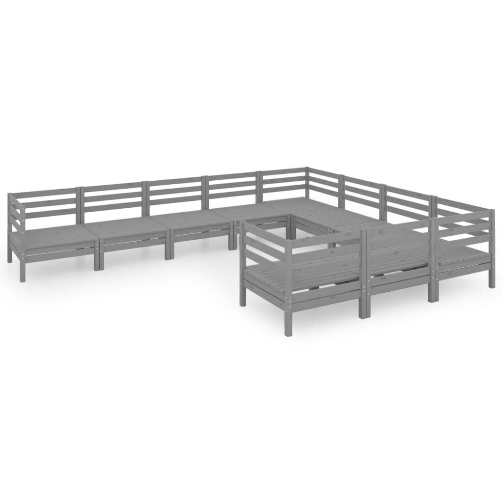 10 Piece Garden Lounge Set Solid Pinewood Price