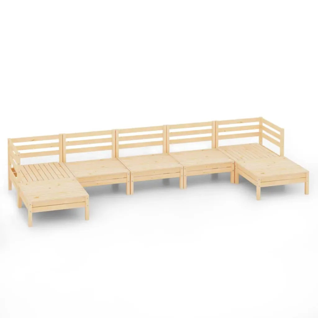 7 Piece Garden Lounge Set Solid Pinewood Price