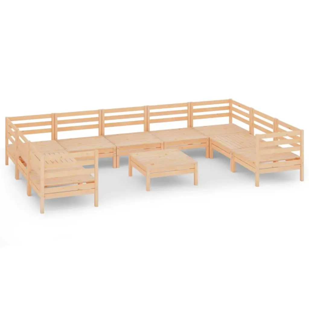 10 Piece Garden Lounge Set Solid Pinewood Price