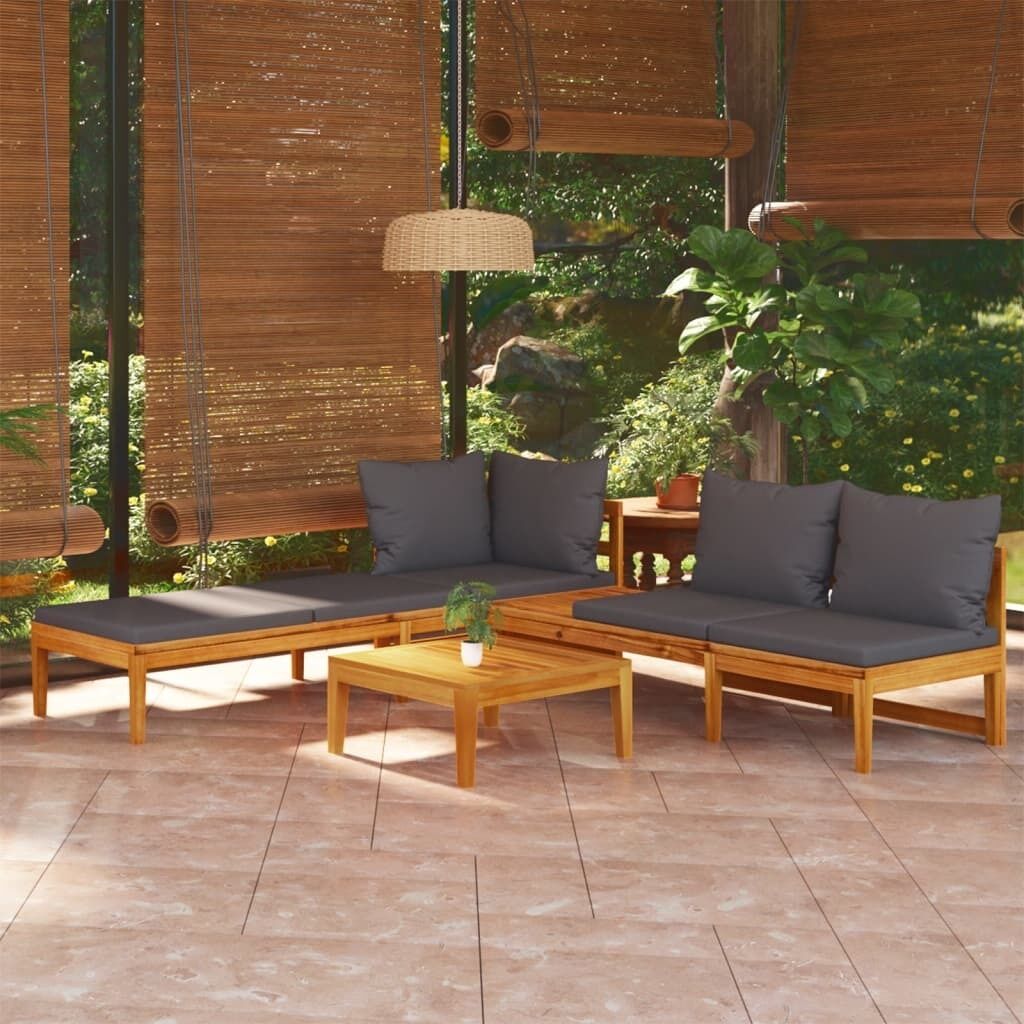 Garden Lounge Set with Cushions Acacia Wood Price